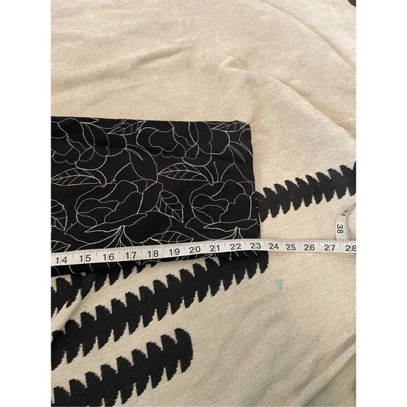 Vintage 90s mom full embroidered linen blend cropped pants size 6 - Picture 8 of 9